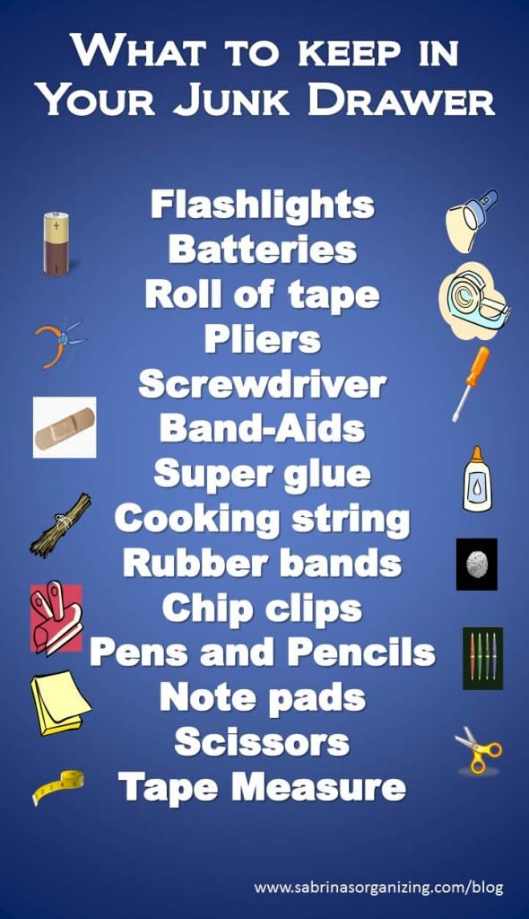 what to keep in your junk drawer, Junk Drawer Items List
