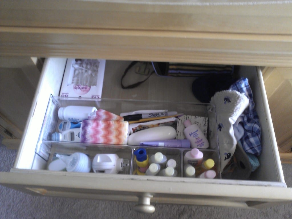 first drawer of changing table