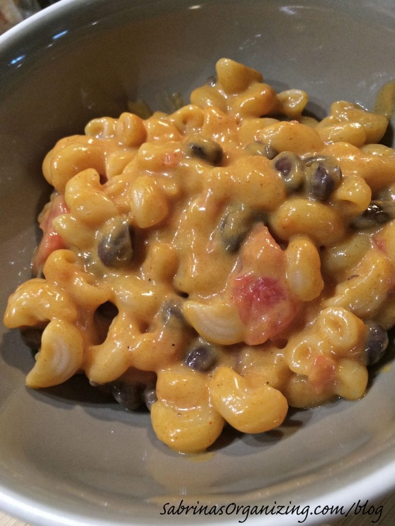 Taco Mac and Cheese with black beans and tomatoes