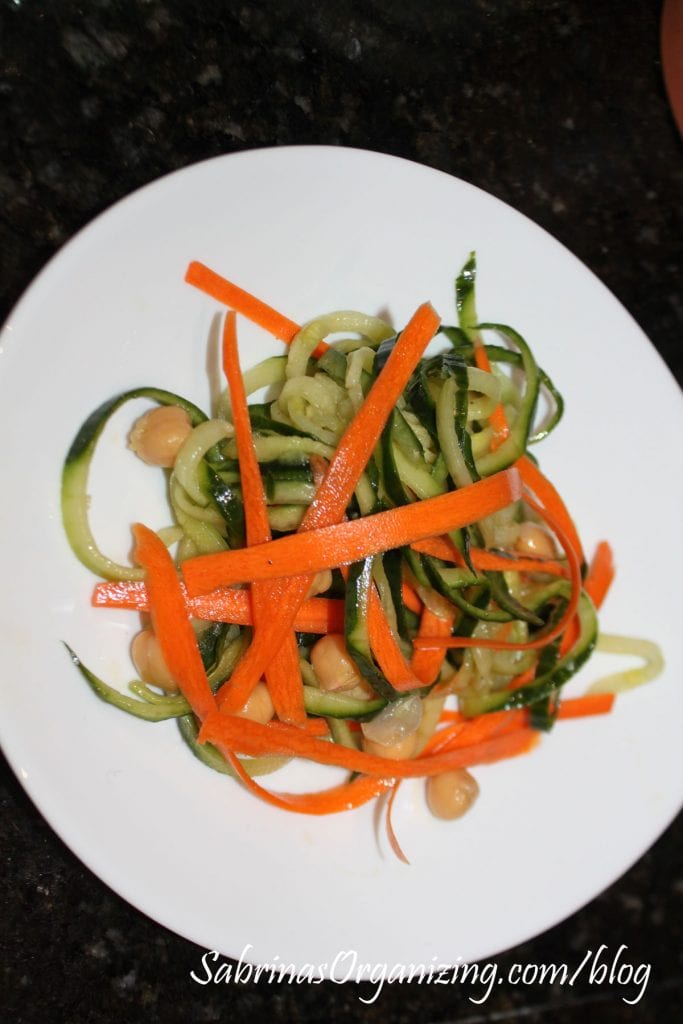 Asian Spiral Cucumber Carrot Chickpea Salad | Sabrina's Organizing