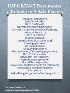 IMPORTANT Documents To Keep In A Safe Place IMPORTANT Documents To Keep In A Safe Place infographic