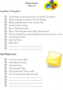 monday cleaning checklist