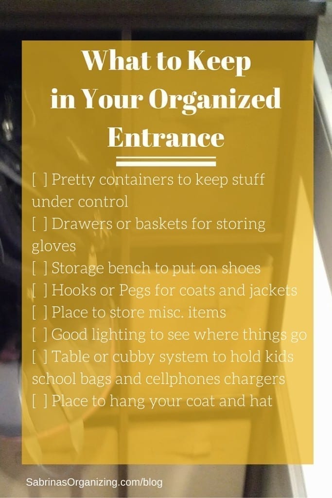 What to keep in your entrance | Sabrina's Organizing #entryway #entrances #whattokeepseries