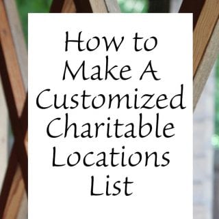 How to make a customized charitable locations list