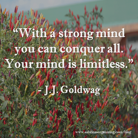 With a strong mind, you can conquer all. Your mind is limitless. ~ J.J. Goldwag