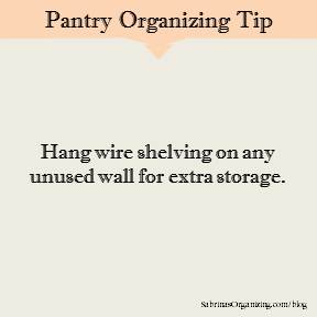 Hang wire shelving on any unused wall for extra storage.
