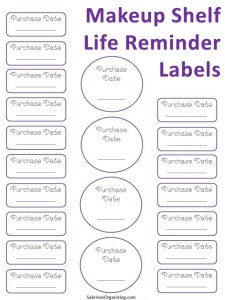 makeup shelf life reminder labels