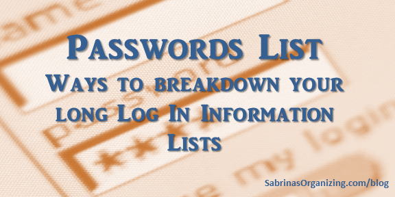 Password List - Ways to breakdown Your Long Log In Information Lists
