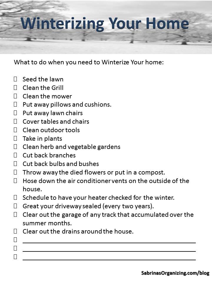 winterizing your home checklist