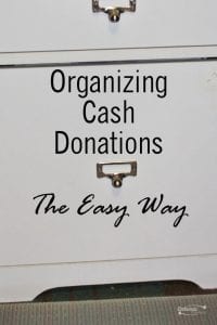 Organizing Cash Donations the easy way | sabrinasorganizing.com