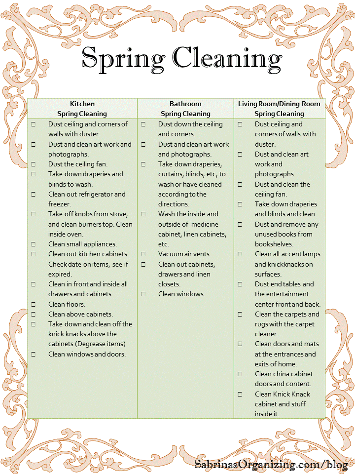 Spring Cleaning Checklist | Sabrina's Organizing