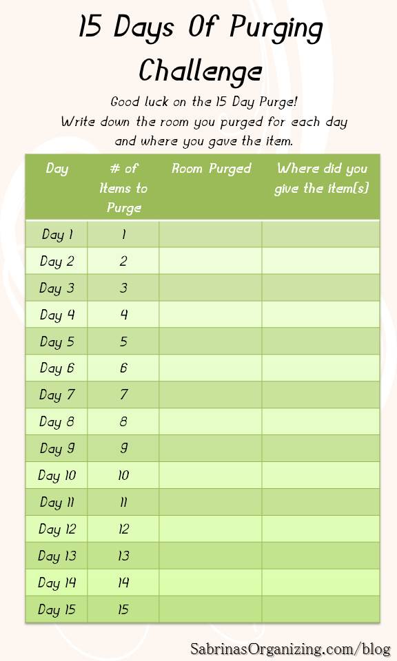 15 Days of Purging Challenge