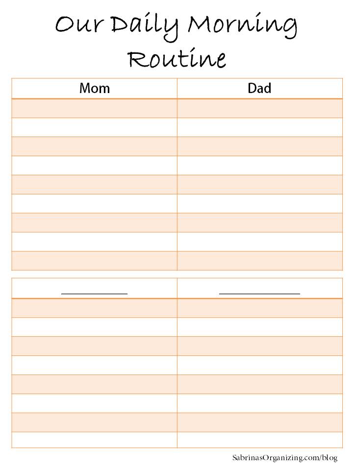daily morning routine checklist free download