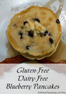 gluten-free diary-free blueberry pancakes