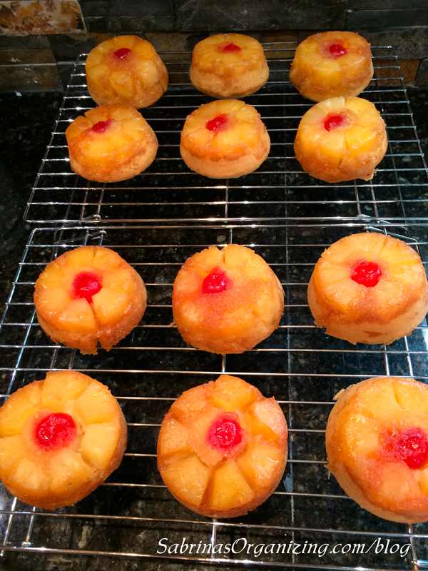 gluten free pineapple upside-cupcake just out of the oven