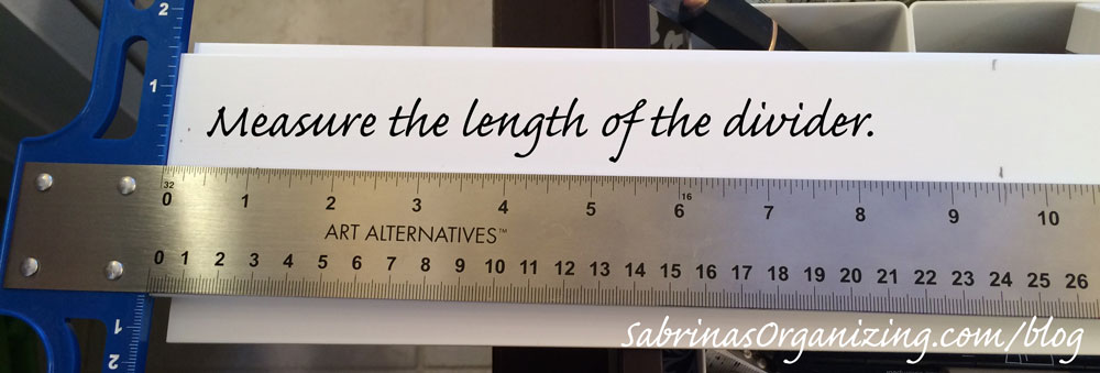 Measure the length of the dividers