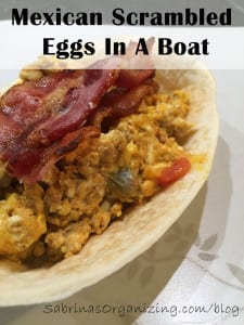 mexican scrambled eggs in a boat