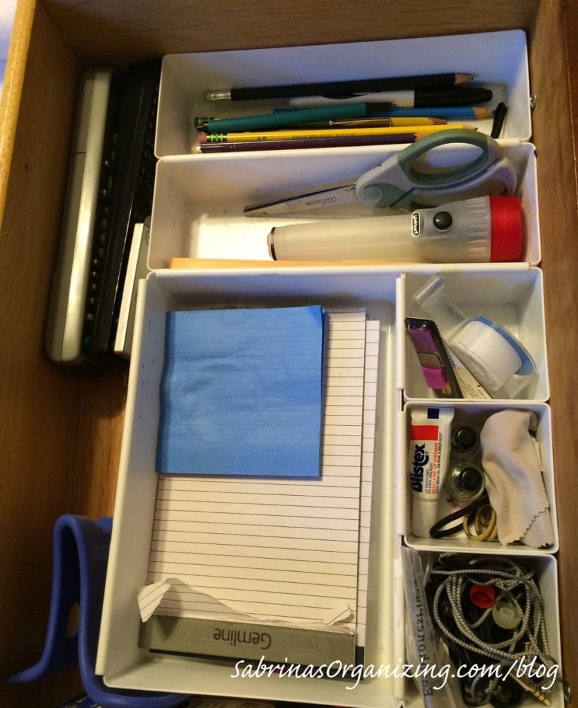 nightstand drawer organized