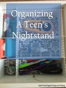 organizing a teen's nightstand