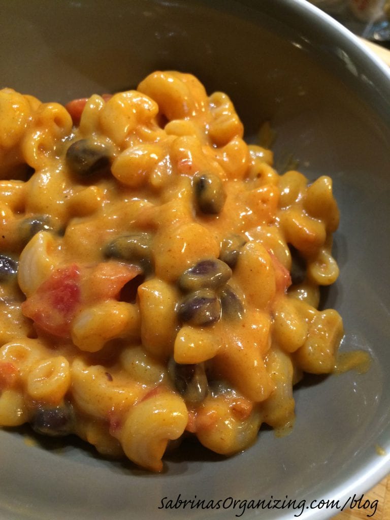 Taco mac and cheese with beans and tomatoes