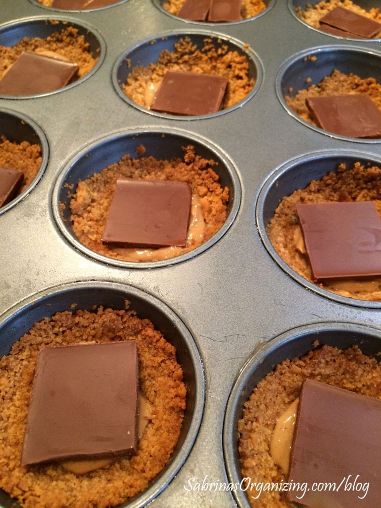 add the chocolate to the top of the peanut butter
