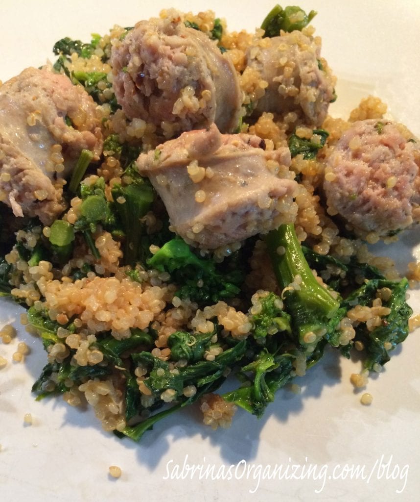 sausage and broccoli rabe with quinoa
