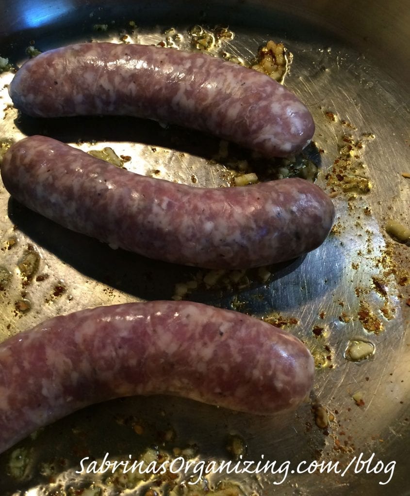 saute sausage in skillet