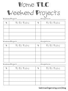 Home weekend checklist
