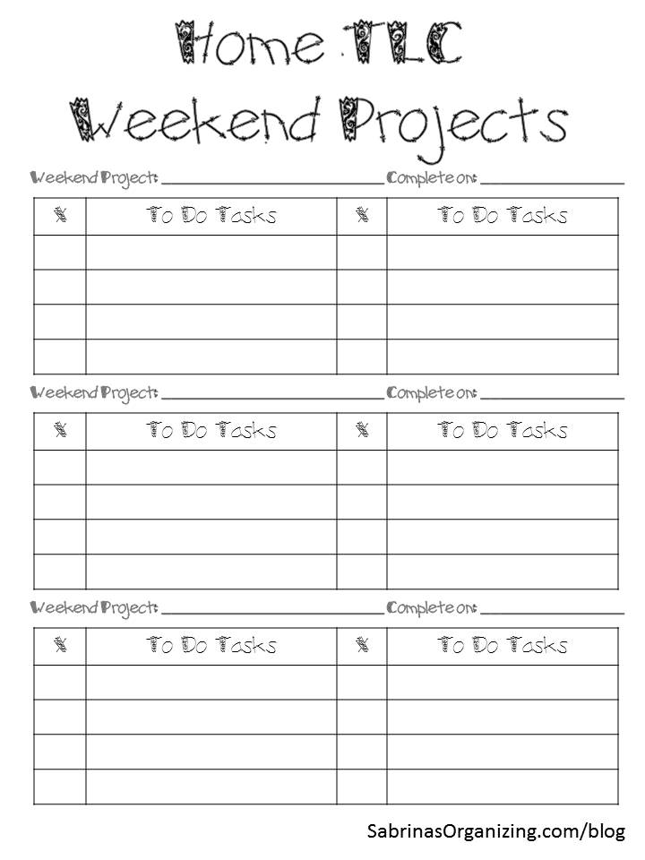 Home weekend checklist
