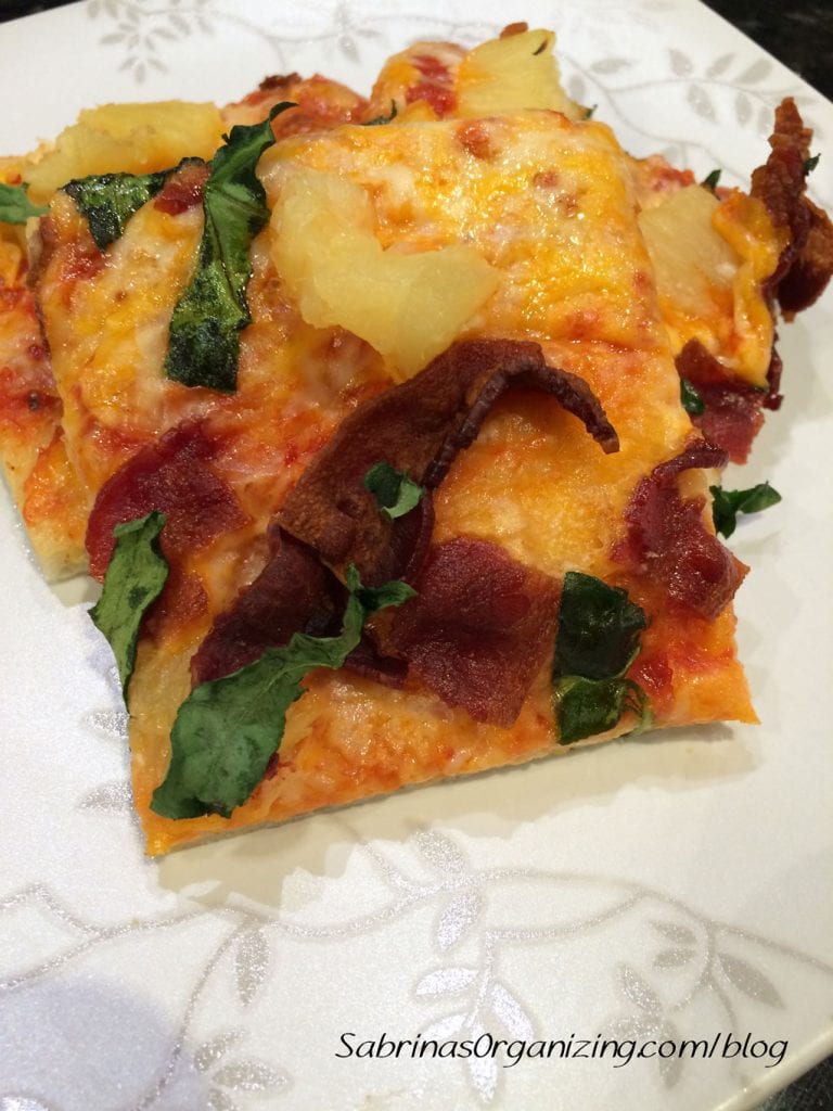 pineapple bacon pizza pieces