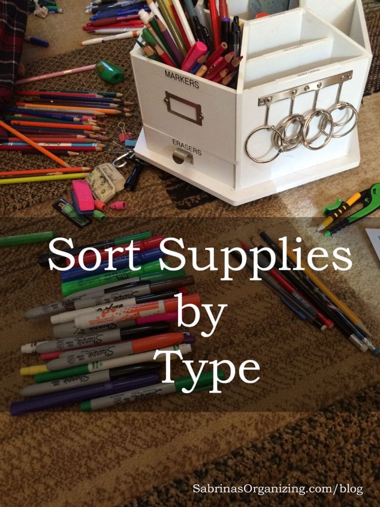 sort supplies by type