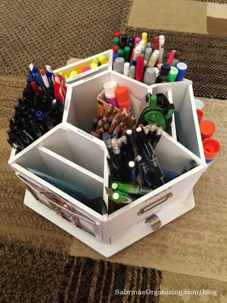 top of the supplies organizer