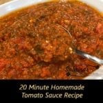 20 minutes tomato sauce recipe square