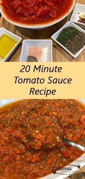 20 Minute Tomato Sauce (sugo) Recipe - Sabrinas Organizing