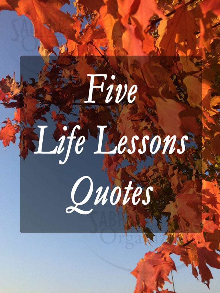 Five Life Lessons Quotes | Sabrina's Organizing