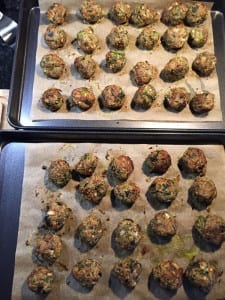cooked broccoli rabe meatballs