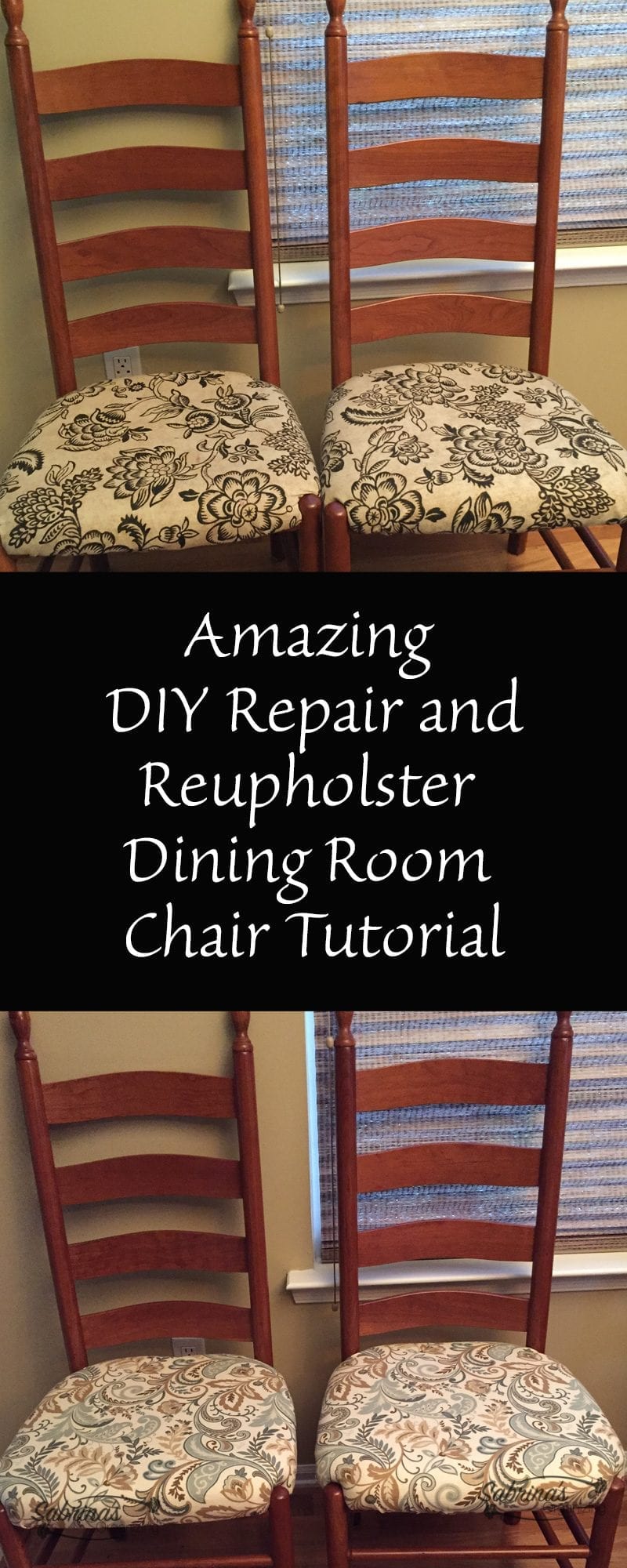 Amazing DIY Repair and Reupholster Dining Room Chair Tutorial