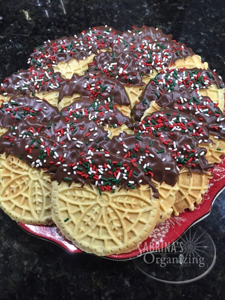 Chocolate covered Pizzelles