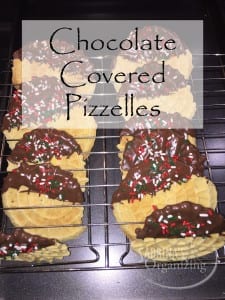 Chocolate covered pizzelles