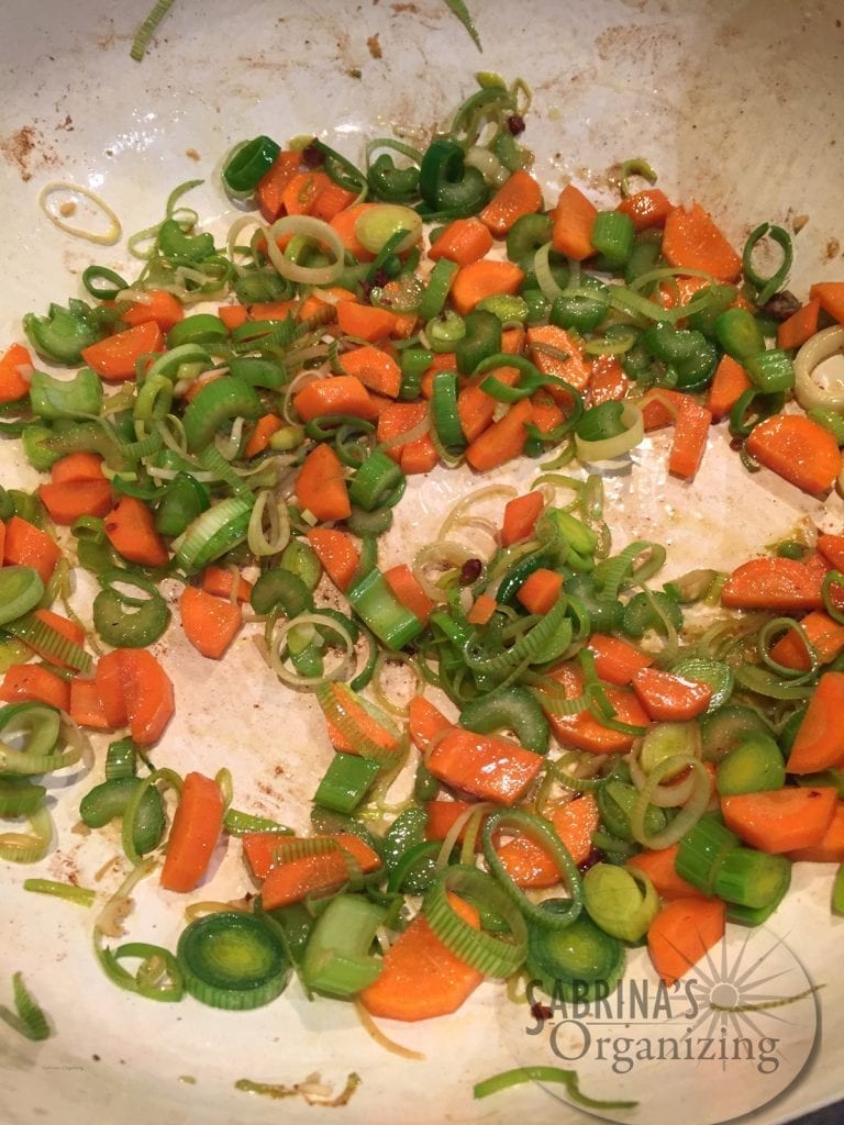 cut veggies and saute | Sabrina's Organizing