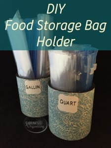 DIY food storage bag holder | Sabrina's Organizing