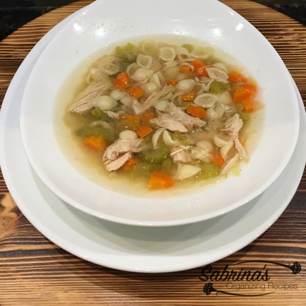 Chicken Soup with Shells and Vegetables Recipe