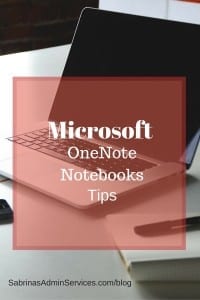 Microsoft OneNote Notebooks Tips | Sabrina's Admin Services #digital #notebook