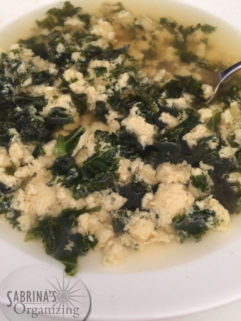 Stracciatella With Kale Soup Recipe | Sabrina's Organizing