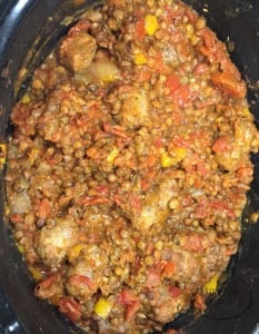 slow cooked sausage lentil stew | Sabrina's Organizing