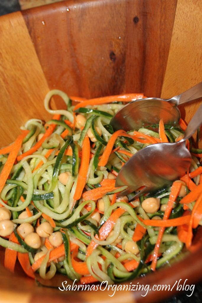 Asian Spiral Cucumber Carrot Chickpea Salad #recipe