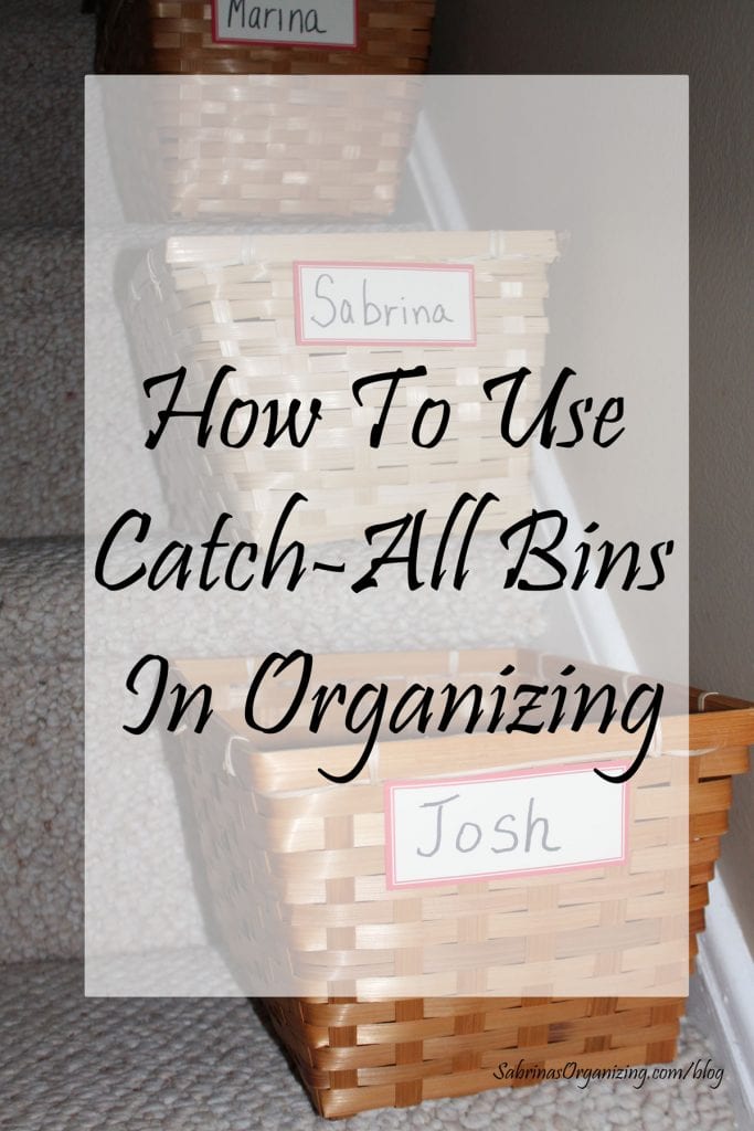 How To Use Catch-All Bins In Organizing | Sabrina's Organizing #organization #bins