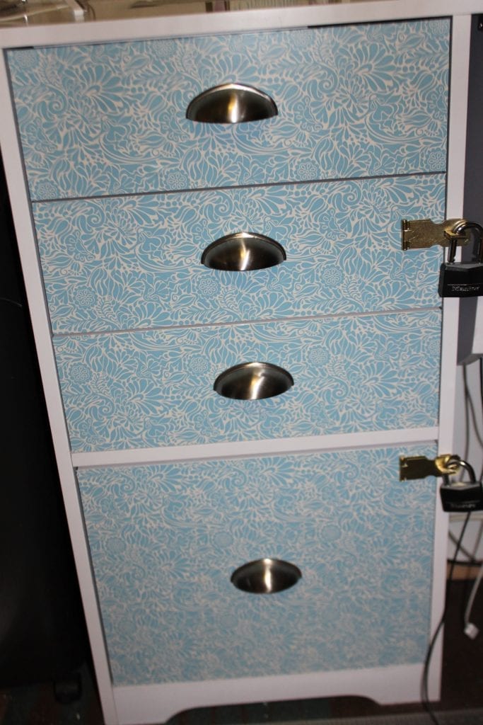 Finished filing cabinet with locks