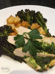Turkey Breast London Broil with roasted broccoli and potatoes