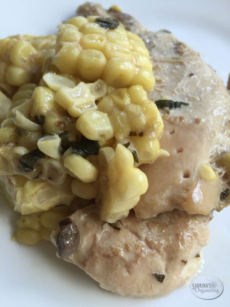 herb chicken with corn freezer meal